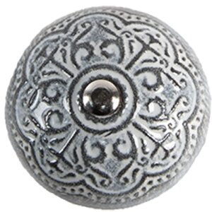 Clayre & Eef 65303 Deurknop Vintage Zilver Ø 4x3/6 cm Set van 4 stuks