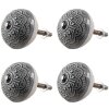 Clayre & Eef 65303 Deurknop Vintage Zilver Ø 4x3/6 cm Set van 4 stuks