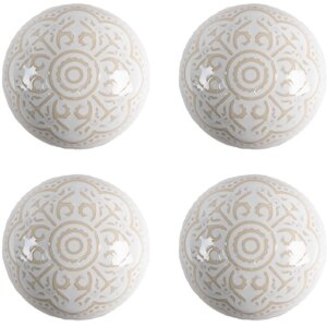 Clayre & Eef 65304 deurknop keramiek witgoudmotief Ø4x3 cm