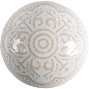 Clayre & Eef 65304 deurknop keramiek witgoudmotief Ø4x3 cm