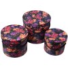 Clayre & Eef 65457 Hoedendoos set 3 stuks bloemmotief Ø 23/20/17 cm