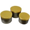 Clayre & Eef 65458 Hoedendoos Set Goud Zwart Ø 25x17 23x16 21x14 cm