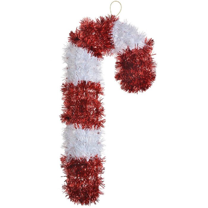 Clayre & Eef 65474 Decoratie Candy Cane Rood Wit 18x3x36 cm