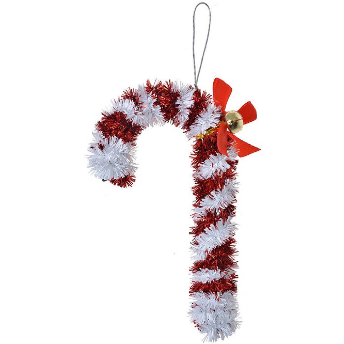 Clayre & Eef 65479 kerstdecoratie hanger zuurstok 9x2x16 cm rood-wit