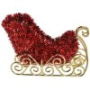 Clayre & Eef 65485 Kerstdecoratie Slee Rood Goud 14x3x11 cm