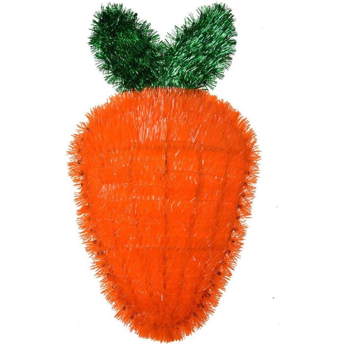 Clayre & Eef Muurdecoratie Wortel Oranje Groen 20x3x37 cm