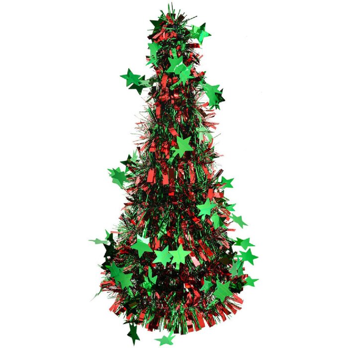 Clayre & Eef 65539M kerstboomdecoratie groen rood 17x38 cm