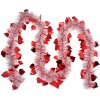 Clayre & Eef 65561R Kerstslinger Decoratie Rood Wit 200 cm