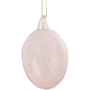 Clayre & Eef 6GL4447 Decoratie Ei Roze Glas Ø...