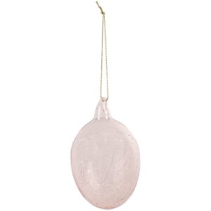 Clayre & Eef 6GL4447 Decoratie Ei Roze Glas Ø...