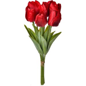 Clayre & Eef 6PL0276 Kunstbloem Tulpen 10x10x32 cm Rood