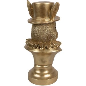 Clayre & Eef 6PR4141 Decoratie Konijn Goud 19x16x35 cm