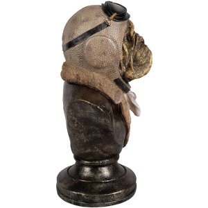 Clayre & Eef 6PR4142 Decoratie Borstbeeld Hond 22x18x35 cm Vintage Stijl