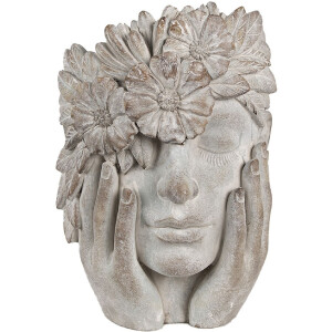 Clayre & Eef 6TE0500 Bloempot Bloem Vrouw Grijs...