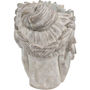 Clayre & Eef 6TE0500 Bloempot Bloem Vrouw Grijs 27x22x31 cm