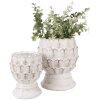 Clayre & Eef 6TE0510S Bloempot Wit Ø 11x13 cm
