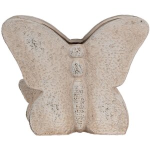 Clayre & Eef 6TE0514 Bloempot Vlinder Beige 24x10x19 cm