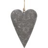 Clayre & Eef 6Y5569S Hangende Hartdecoratie Grijs 11x2x8 cm