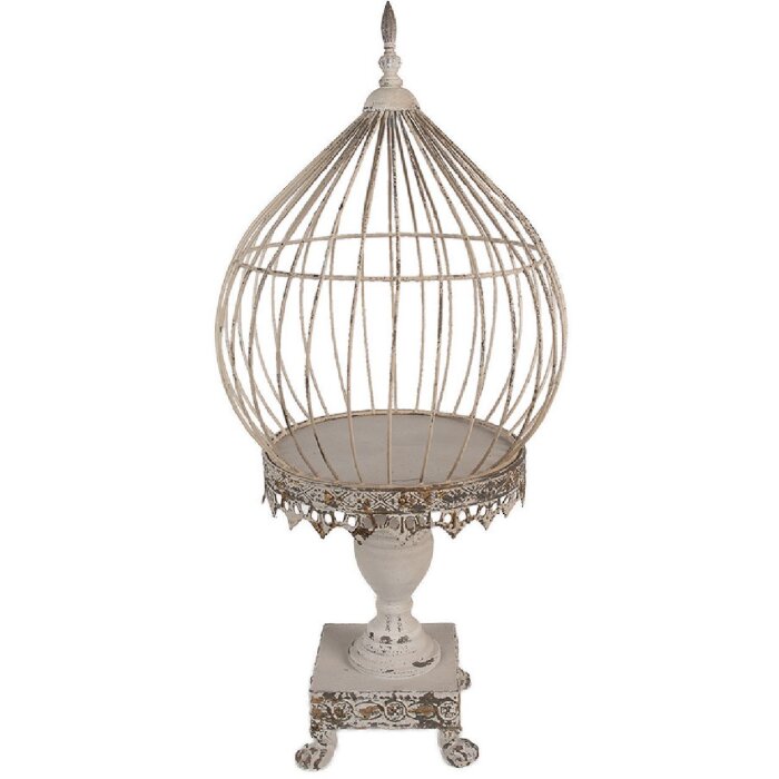 Clayre & Eef 6Y5590 Decoratie Vogelkooi Beige Ø 36x69 cm