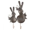 Clayre & Eef 6Y5600 Wandhaak Konijn Wit Grijs 35x6x47 cm