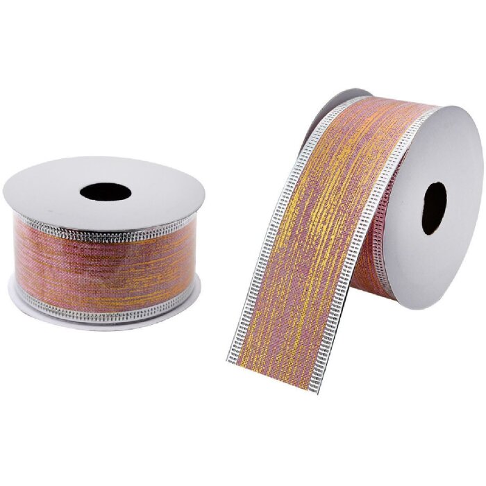 Clayre & Eef LI0121 Strik Roze Goudkleurig 3,8 cm x 2,7 m