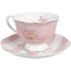Clayre & Eef SWRKS koffiekop met schotel 12x9x6 cm 200 ml
