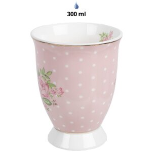 Clayre & Eef SWRMU-2 Mok Porselein Roze Paars 12x8x10cm 300ml