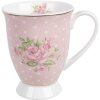Clayre & Eef SWRMU-2 Mok Porselein Roze Paars 12x8x10cm 300ml