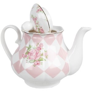 Clayre & Eef SWRTE Theepot 1000 ml 20x14x17 cm