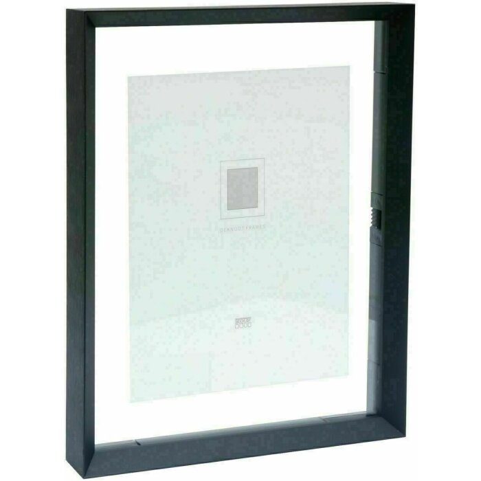 Deknudt S028K2 Glaslijst Zwart Aluminium Strip Drijvend Foto Effect 20x30 30x40cm
