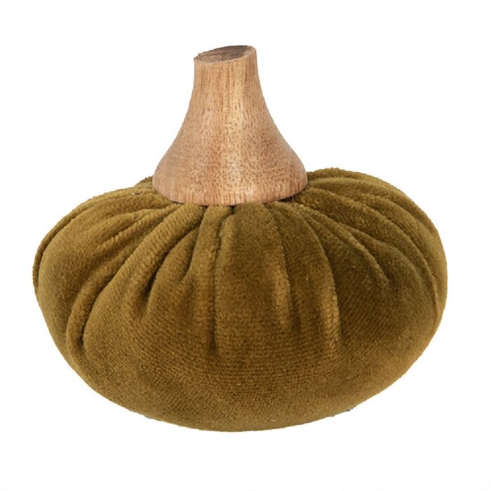 Clayre & Eef 65416 Decoratieve Pompoen Groen Ø 9x8 cm Landelijke stijl