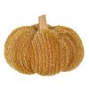 Clayre & Eef 65448 Decoratieve Pompoen Geel Polyester Ø 15x12 cm Landelijke stijl