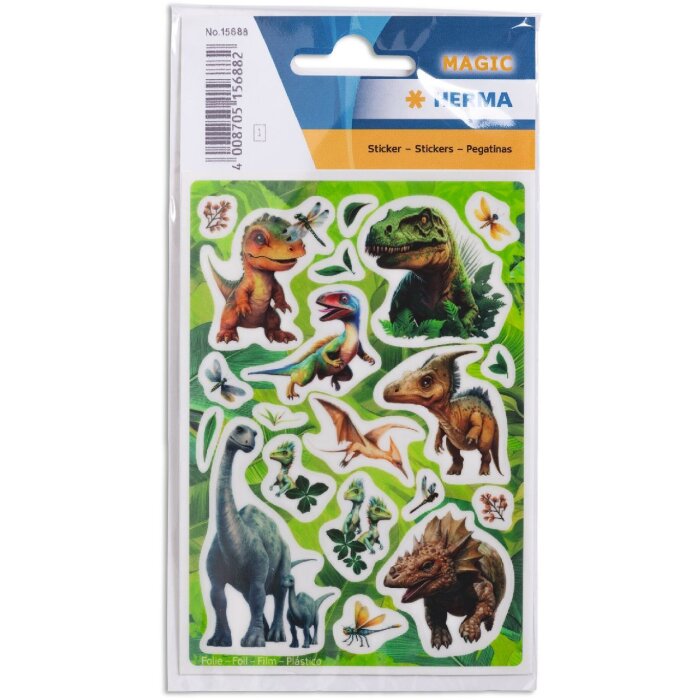 HERMA 15688 Stickers Dino World Folie 20 stuks realistische dino motieven