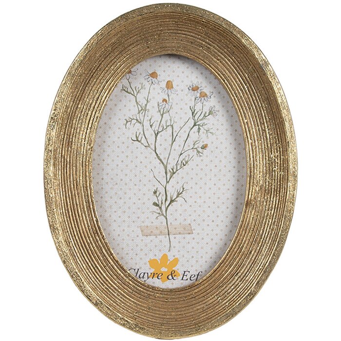 Clayre & Eef 2F1139 Fotolijst Goud Ovaal 15x2x20 cm 10x15 cm