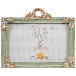 Clayre & Eef 2F1140 Fotolijst Groen Goud 17x2x14 cm 10x15 cm