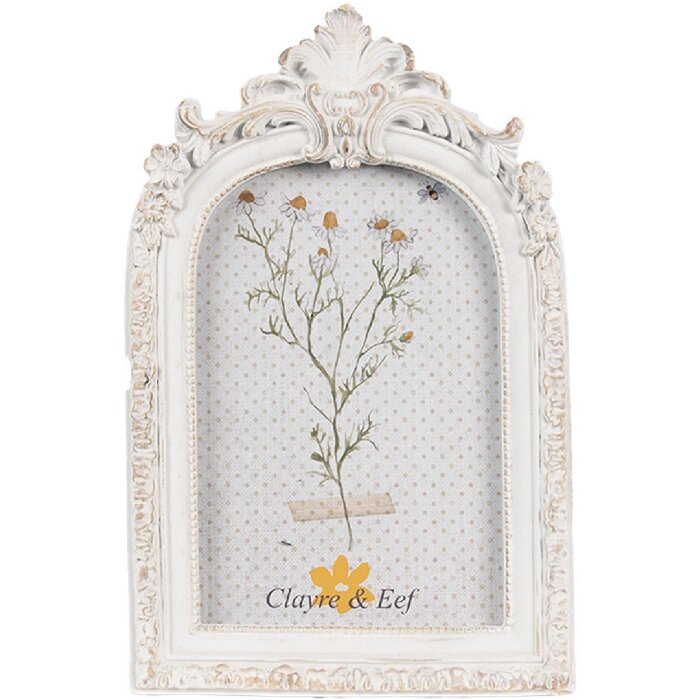 Clayre & Eef 2F1143 Fotolijst Wit 13x2x31 cm 10x15 cm
