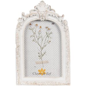 Clayre & Eef 2F1143 Fotolijst Wit 13x2x31 cm 10x15 cm