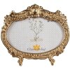 Clayre & Eef 2F1144 Fotolijst Goudkleurig 17x2x15 cm / 10x15 cm Ovaal Barok
