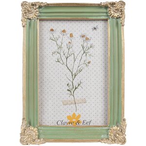 Clayre & Eef 2F1147 Fotolijst Groen Goud 13x2x18 cm...