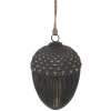 Clayre & Eef 6GL4528L kerstbal zwart goud 15x21 cm glas barok