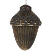Clayre & Eef 6GL4528XS Kerstboombol Zwart Goud Ø 6x8 cm