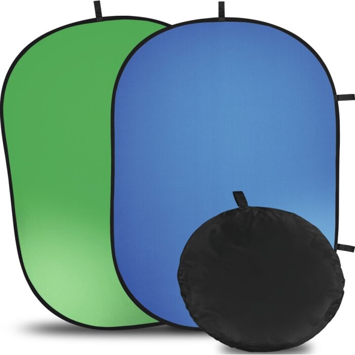 Hama opvouwbare achtergrond 2in1 groen blauw 150x200 cm voor streaming gaming video