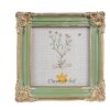 Clayre & Eef 2F1149 Fotolijst Groen Goud 13x2x13 cm 10x10 cm
