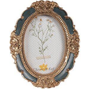Clayre & Eef 2F1150 Fotolijst Goudkleur Groen 9x2x12...