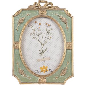 Clayre & Eef 2F1154 Fotolijst Groen Goudkleurig 16x2x24 cm 13x18 cm