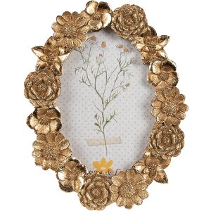 Clayre & Eef 2F1156 Fotolijst 10x15 cm Goud Ovaal