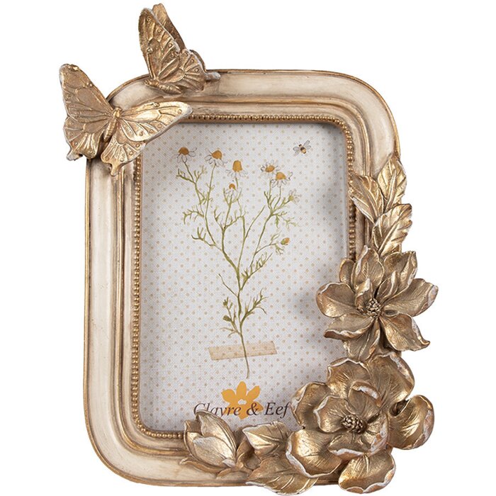 Clayre & Eef 2F1101 Fotolijst Goudkleurig 17x3x23 cm / 10x15 cm