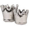 Clayre & Eef 6TE0540S Bloempot zilver Ø 12x10 cm landelijke stijl