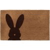 Clayre & Eef RUBMC Deurmat Konijn Motief 75x45x1 cm Bruin