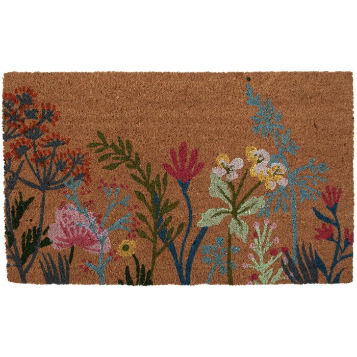 Clayre & Eef WFFMC Deurmat bloemenpatroon 75x45x1 cm